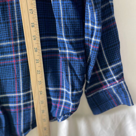 AriZona Jean Co. Womens Blue Houndstooth Checked Print Flannel Shirt Size XL - Picture 5 of 7